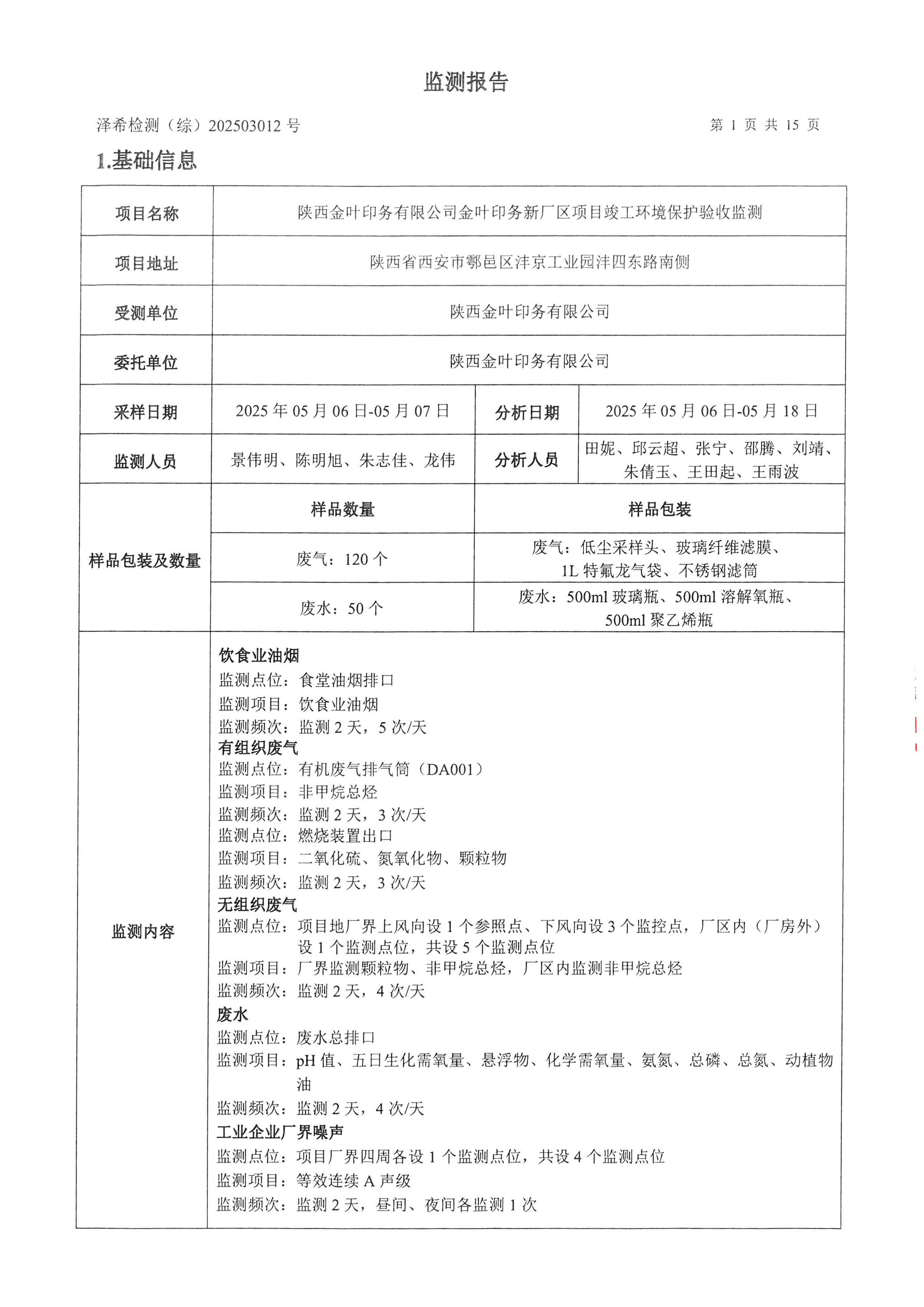 英国365集团官网印务公司验收监测报告